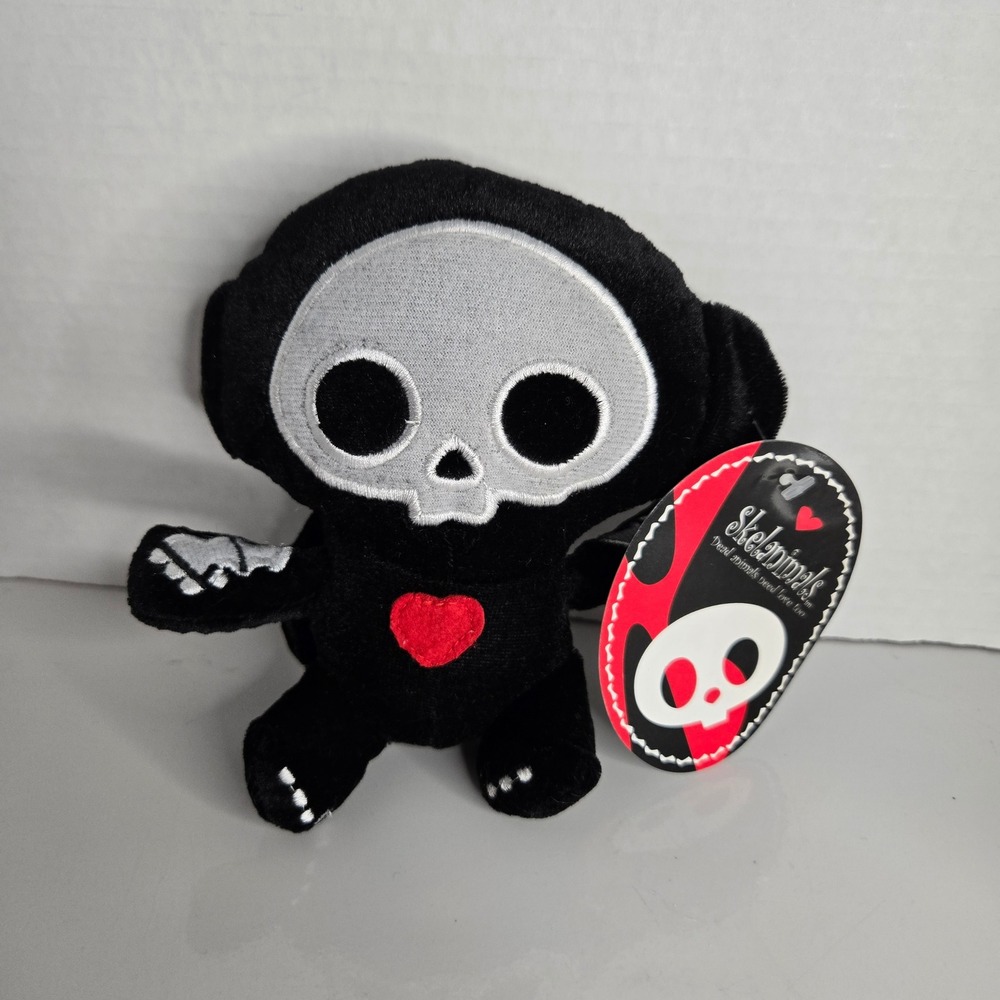 Skelanimals Fiesta Marcy Monkey 7" Black Skeleton Animal Plush Vintage 2010 NWT